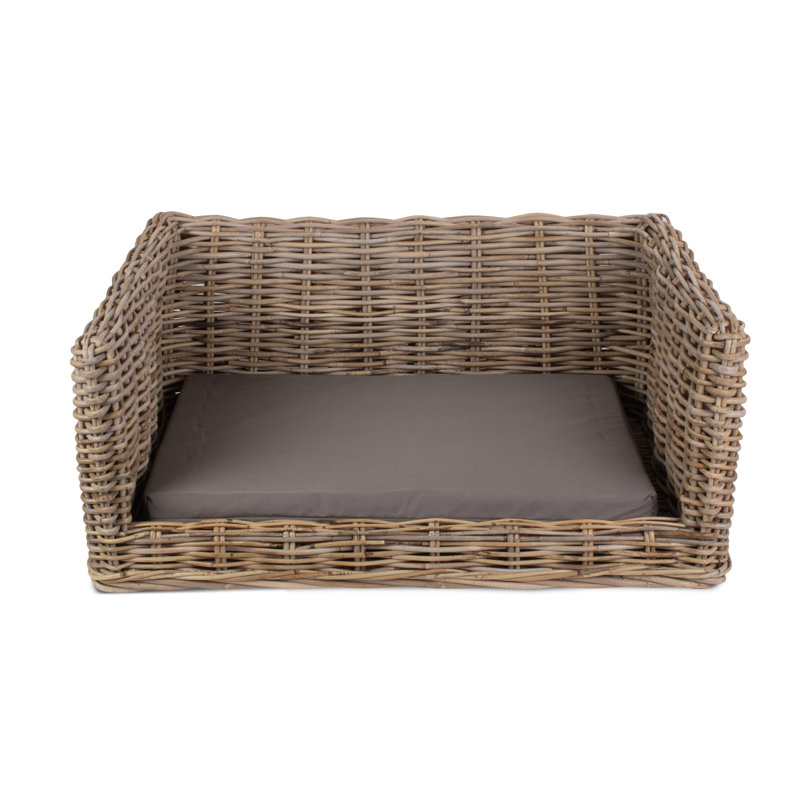 Zahir Luxury Rattan Dog Sofa Bed, Medium (77cm W x 57cm D)