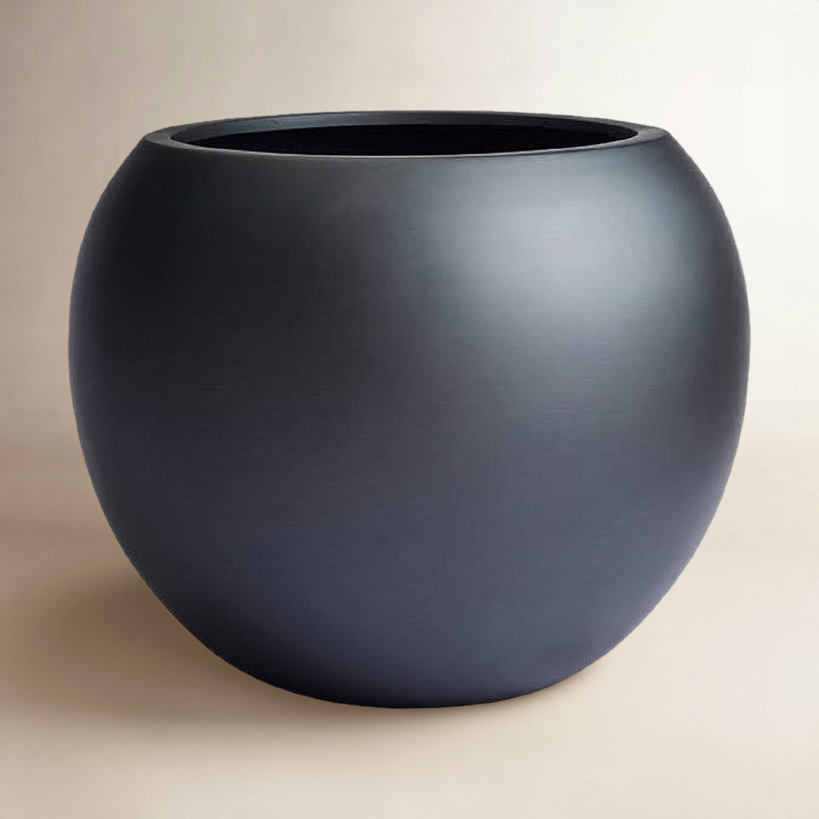 Dorlis Fiberstone Pot Planter, 17" H x 21" W x 21" D, Black