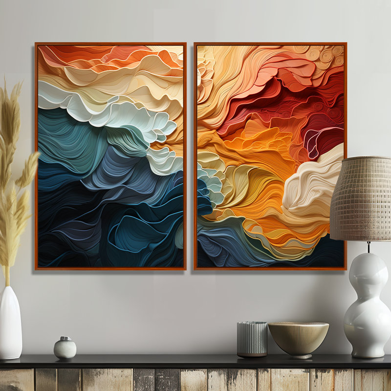 Biomorphism Organic Forms V - Art mural moderne, Brown, 36" H x 48" W, Impression encadrée flottante