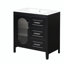 Meuble-lavabo simple 30 po avec plateau en céramique Sunjay