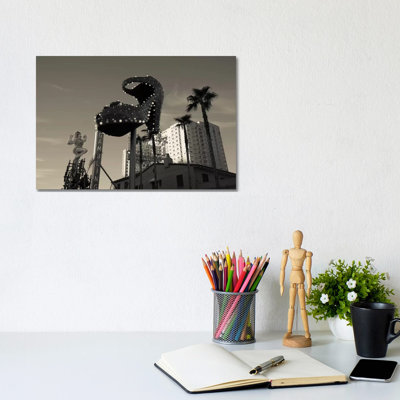 Low angle view of neon signs of a casino, Fremont Street, The Strip, Las Vegas, Nevada, USA 1 Piece Wrapped Canvas Wall Art
