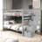 Tena Solid Wood Standard Stairway Bunk Beds Full over Full with 4 Drawers in the Steps, Gray-1904814714-1904814708