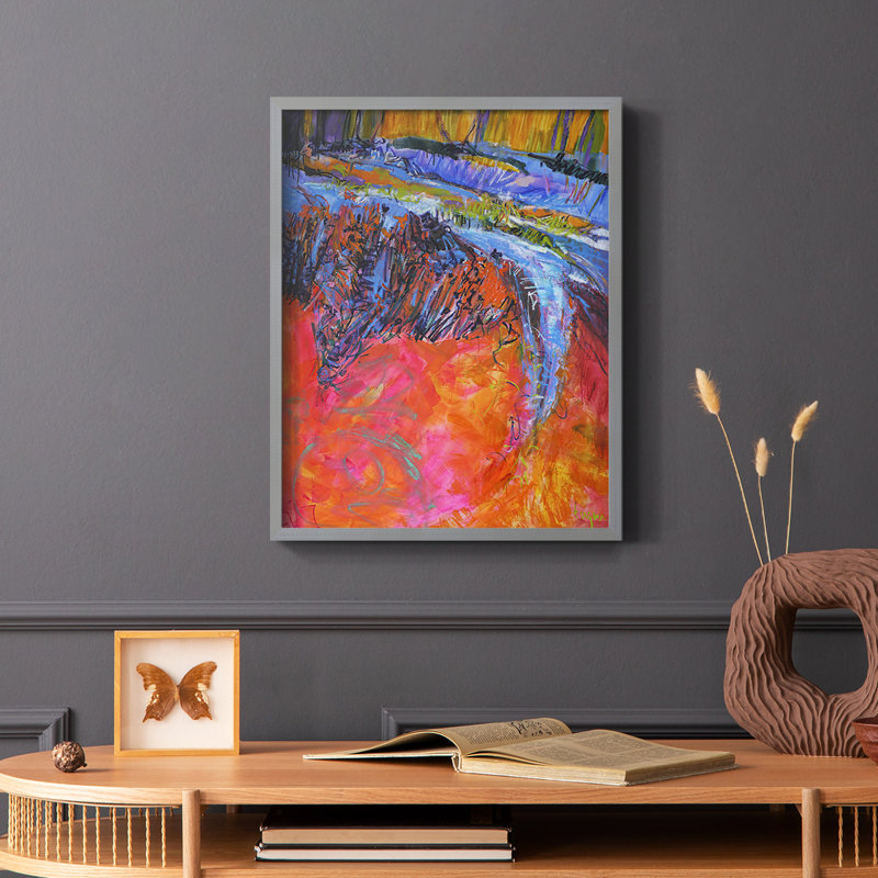 «Vibrant Flow I», reproduction encadrée - bois massif, Cadre simple gris, H 10 po x l 8 po