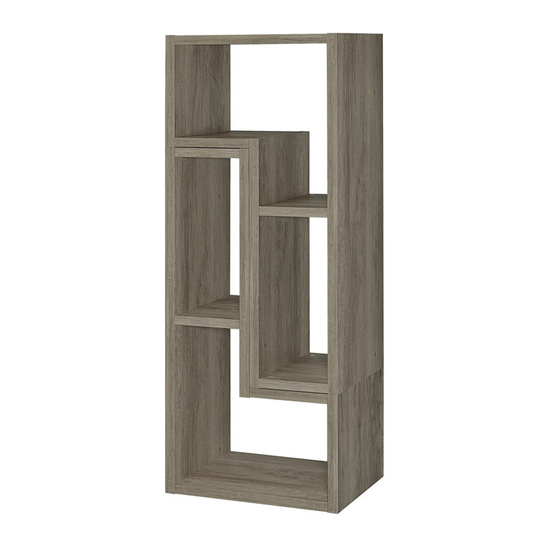 Katsumasa Geometric Bookcase, Gray Driftwood