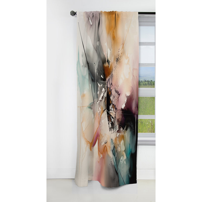 Marais - Abstract Marble Curtain - Blackout Marble Curtain - 1 Panels, 52" W x 84" L