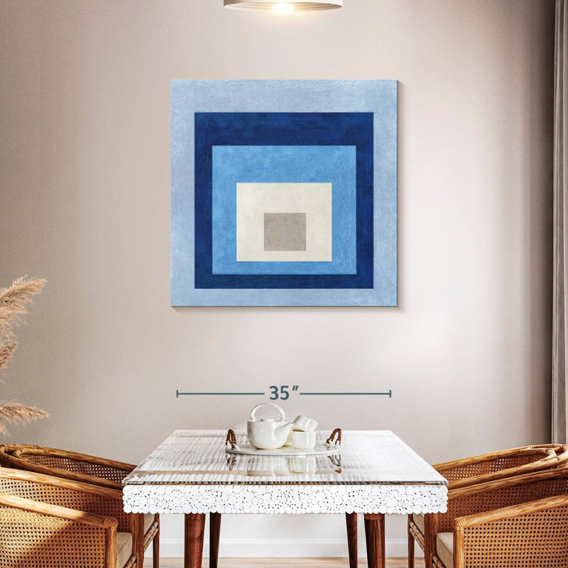 Deep Blue Squares, 36" H x 36" W