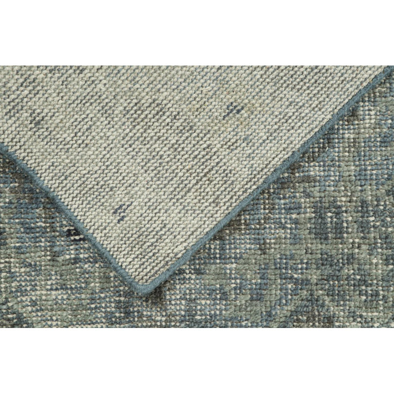 Distressed Homage Hand Knotted Wool Geometric Area Rug, Rectangle 8' x 10'