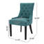 2 chaises de salle à manger - Style contemporain, surpiqûres en losange, accoudoirs inclinés, revêtement, pieds en bois, bleu sarcelle. 2 chaises au design contemporain avec dossier, revêtement en tissu, coloris uni.