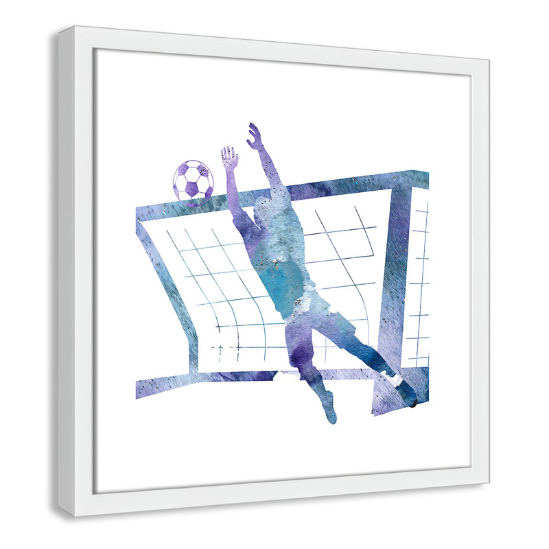 Fille de football 2, H 17 po x l 17 po x P 1,19 po, Encadré de boîte blanc
