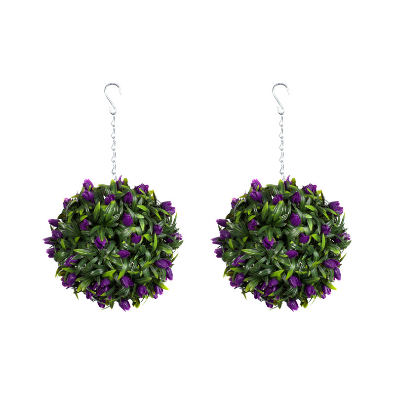 Faux Plant, 24cm H x 24cm W x 24cm D, Purple