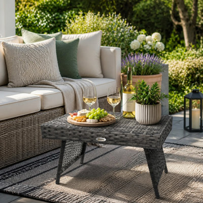 Rectangle Steel Outdoor Bistro Table - 60 cm W 41 cm D
