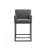 Ambassador Mid-Century Modern Vegan Leather Upholstered Metal Counter Stool in Gray-133938580-132028873