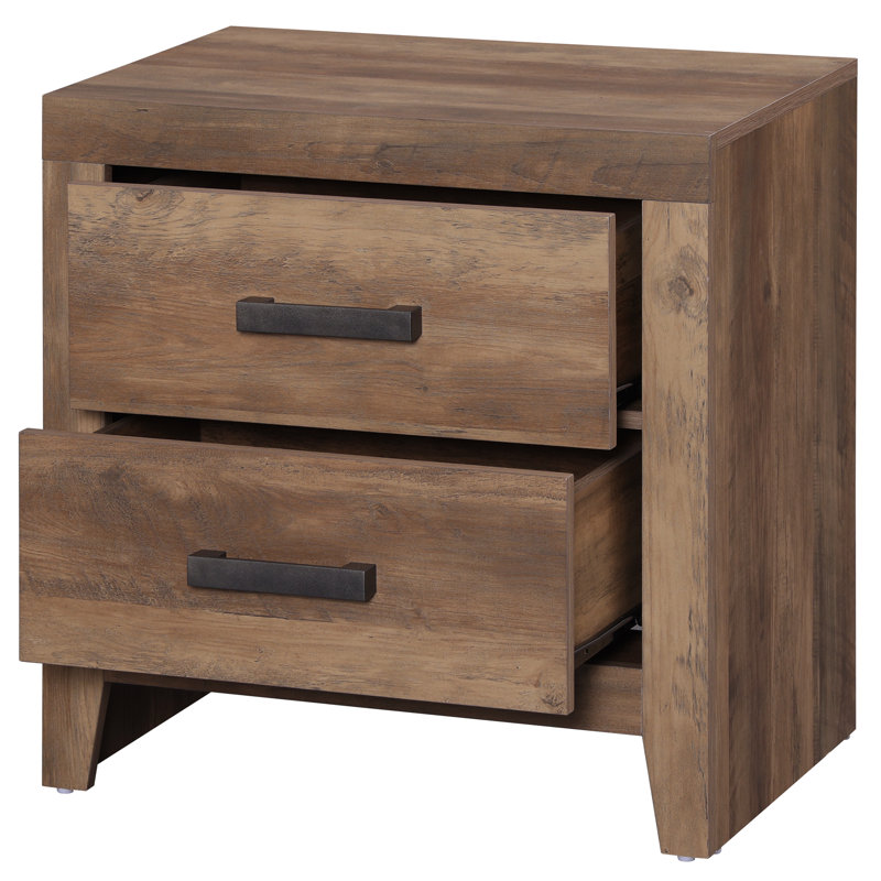Elaisha 2-Drawer Manufactured Wood End Table, Rustic Brown