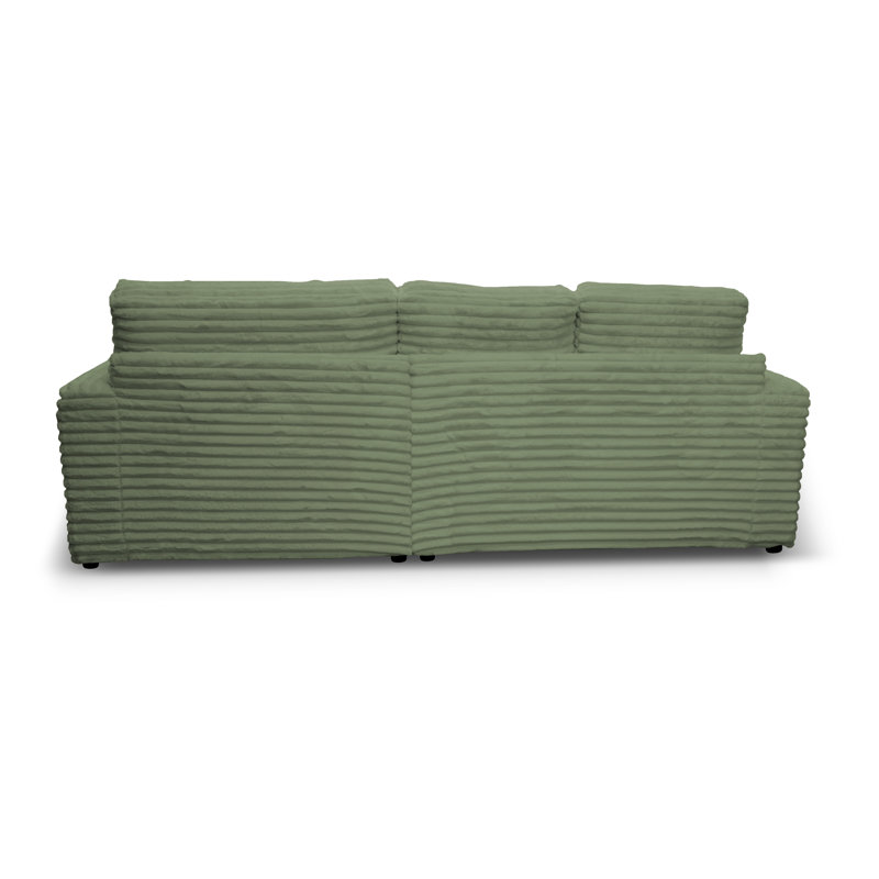 Nicodem 3 Seater Corner Sofa , Right facing, Green