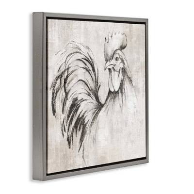«Rooster S croquis», impression encadrée sur toile flottante par Eli Jones