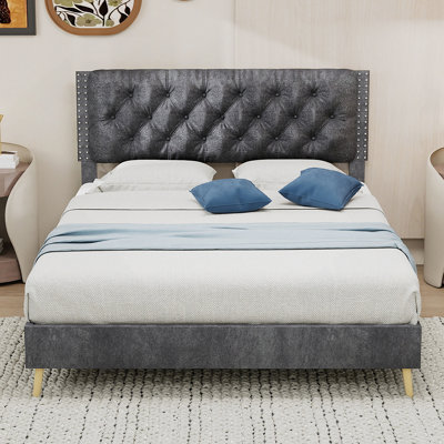 Upholstered Bed With Tufted Headboard