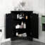 Armoire de rangement triangulaire noire avec tablettes réglables, maximisant l'utilisation élégante de l'espace pour le bureau-993570946