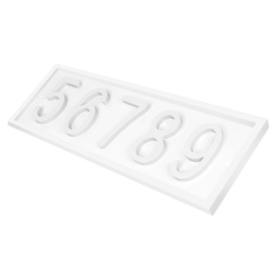 Royal Shade Flush Mount Horizontal AFramed Aluminum Address Plaque – Customized 3/4/5-Digit House Numbers for Stylish Indoor and Outdoor Spaces