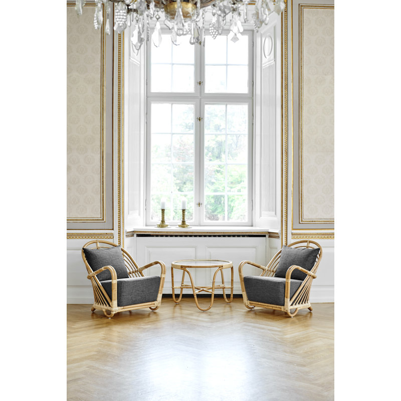 Arne Jacobsen Charlottenborg Rattan Table - Natural