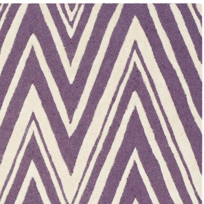 Sanyla Hand Tufted Wool Chevron Rug, Square 6'