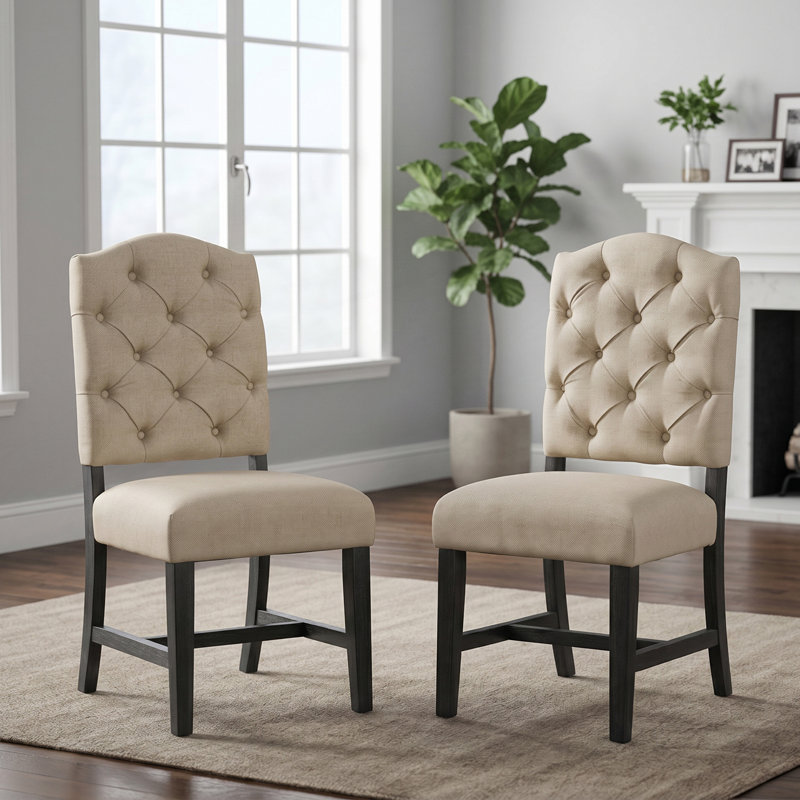 Ensemble de chaises de salle à manger de style rétro avec 2 chaises rembourrées, 2