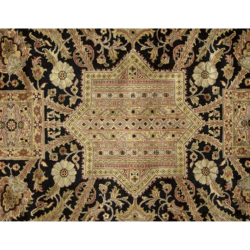 Hand Knotted Wool Oriental Area Rug in Black