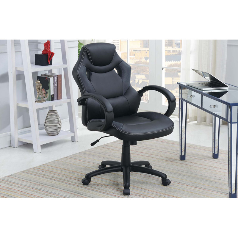 Chaise de bureau rembourrée 1pc, Noir