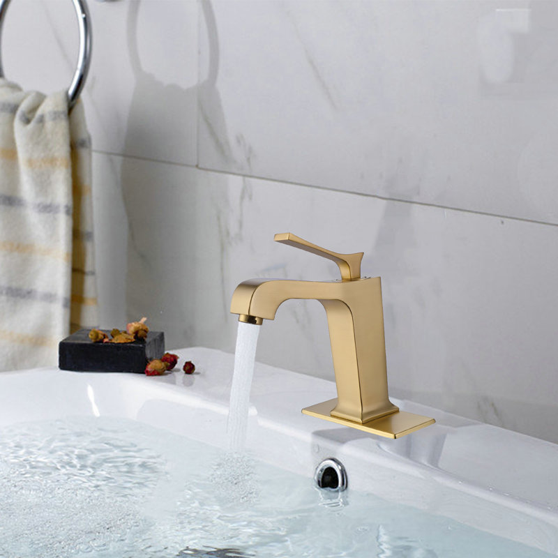 Robinet de salle de bain à un trou, Or brossé