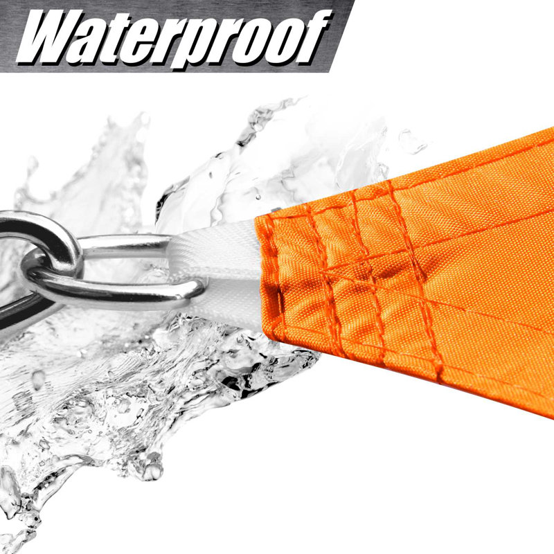 12' Orange Waterproof HDPE Triangle Shade Sail