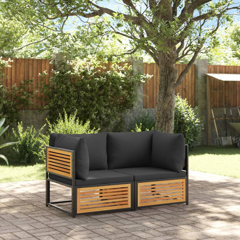 Canapé de jardin brun bois, Beige