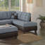 Canapé modulaire contemporain en polyfibre gris et lin