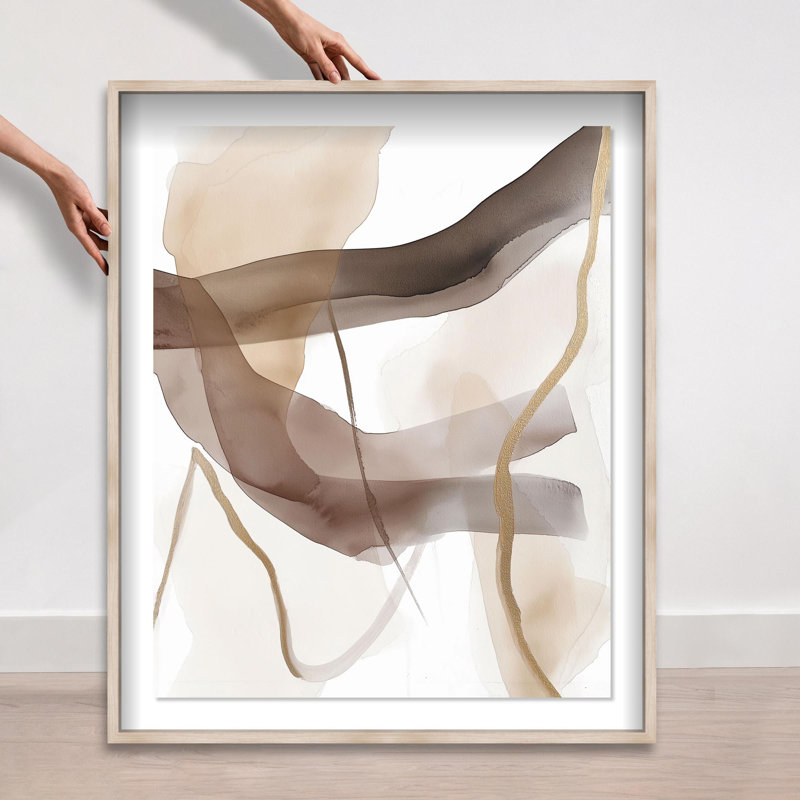 Oliver Gal Le Dancer I Abstract - Luxury Shadowbox Framed Wall Art, 46" H x 37" W, Cream