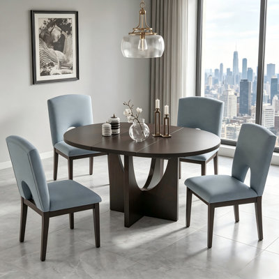 TOPMAX 5-Piece Extendable Round Dining Table Set