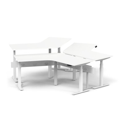 Bureau Series L Adj Ht 120 pour 3 + rampe