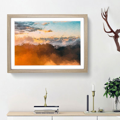 Orange Clouds Above the Mountains in Abstract - Picture Frame Graphic Art Print