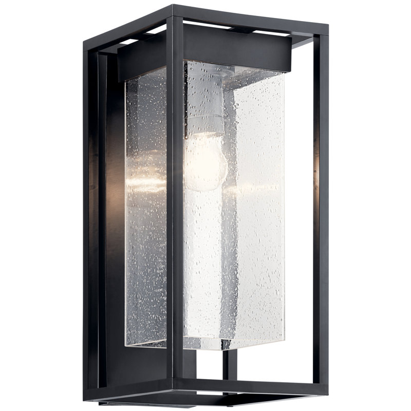 Lanterne murale d'extérieur Harjeevan, H 18,75 po x l 9 po x P 9 po, Noir