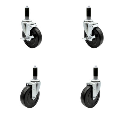 Expanding Stem Caster with 2 Brake