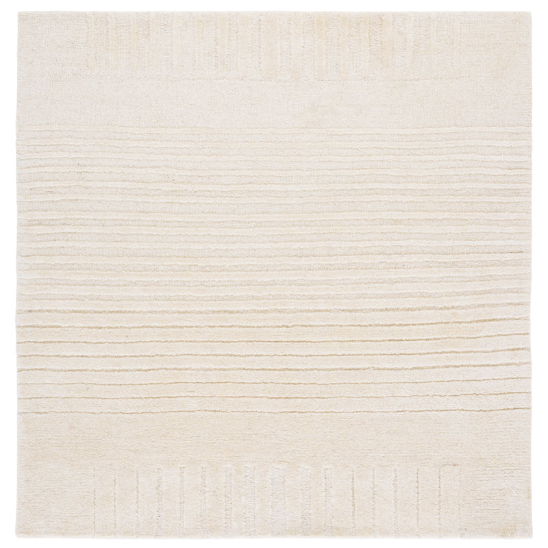 Ebony 820 Hand Tufted Wool & Cotton Solid Color Rug, Square 6'