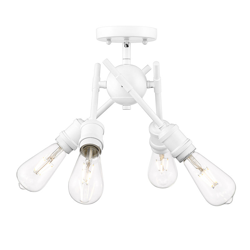 Rhynwood Semi Flush Mount, Matte White