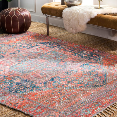 Tapis oriental rouille / bleu Ronny