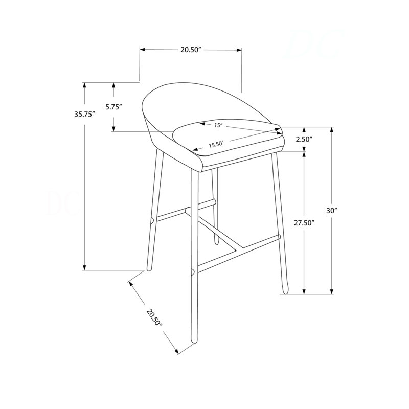 Tabouret de bar, ensemble de 2, hauteur de bar, métal chromé, tissu gris, contemporain, moderne