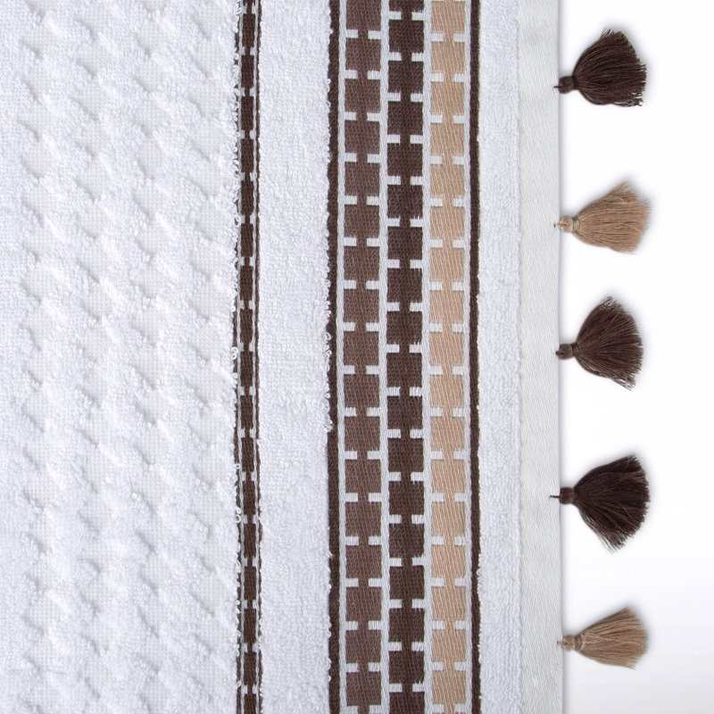 Serviette de bain Powley simple, Beige / blanc / brun