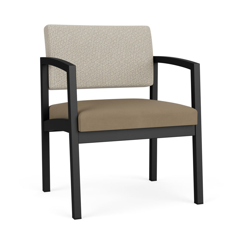 Chaise d'invité en acier Lenox, Noir, Bordeaux Patriot Plus - nettoyez le vinyle avec un