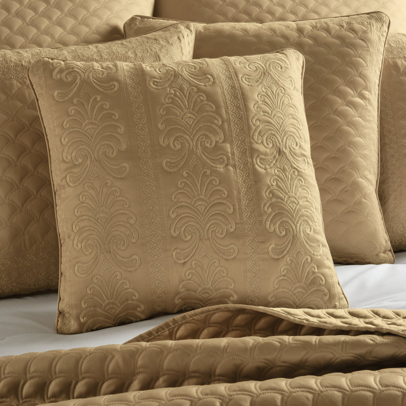 Coussin décoratif carré Lyndon, Doré