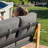 Modern Aluminum 5-piece Patio Conversation Set With Firepit Table, Outdoor All Weather Furniture Set-2029841423