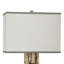 Lampe de table en bois - or Ramsel - abat-jour avoine