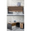 Bureau de direction en L de 63 pouces, bureau industriel moderne en bois avec 3 tiroirs, gestion des câbles intégrée et prise de courant, poste de travail réversible gauche / droite
