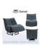 Fauteuil inclinable et oscillant Talmon Shadow Chenille-872665521