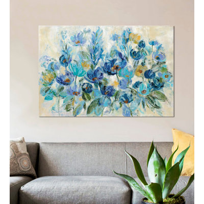 «Scattered Blue Flowers», impression sur toile