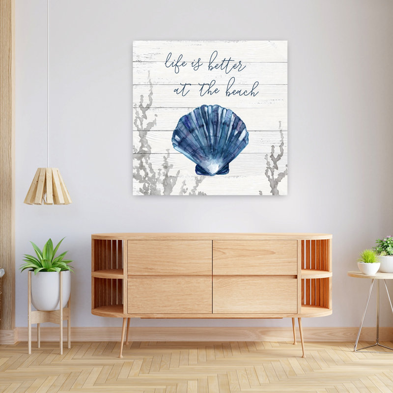 «Better At The Beach», art mural rétro rustique et serein, H 36 po x l 36 po
